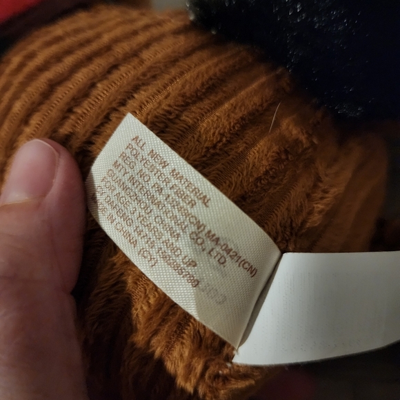 DanDee Brown Corduroy Belly Raccoon w/ Scarf Plush Toy Stuffed Animal 13" EUC - Picture 7 of 7